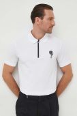 Поло Karl Lagerfeld чоловічий колір білий з принтом (3639557)