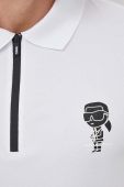 Поло Karl Lagerfeld чоловічий колір білий з принтом (3639557)