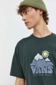 Бавовняна футболка Vans чоловічий колір зелений з принтом (3687198)