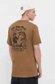 Бавовняна футболка Vans чоловічий колір коричневий з принтом (3681638)