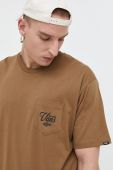 Бавовняна футболка Vans чоловічий колір коричневий з принтом (3681638)