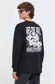Бавовняний лонгслів Vans колір чорний з принтом (3689299)