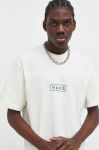 Бавовняна футболка Vans чоловічий колір бежевий з принтом (3679623)