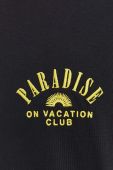Бавовняна футболка On Vacation колір чорний з аплікацією (3333444)