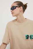 Бавовняна футболка Vertere Berlin колір бежевий з принтом (3333448)