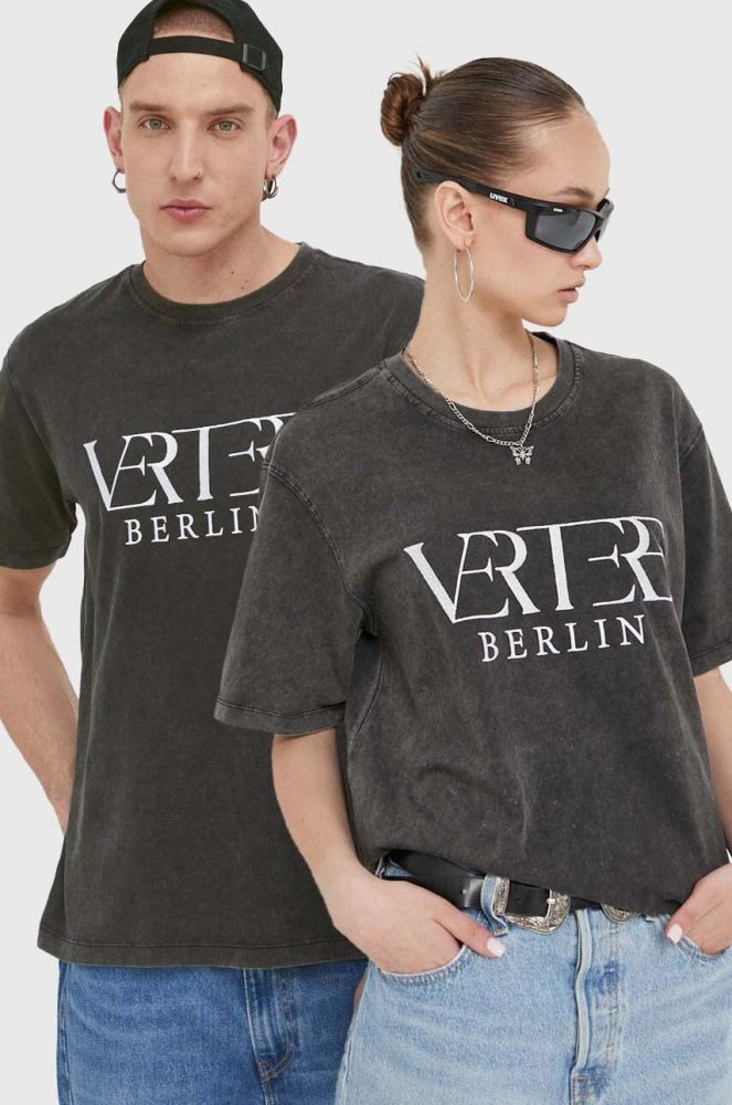 Бавовняна футболка Vertere Berlin колір чорний меланж