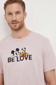 Бавовняна футболка United Colors of Benetton x Disney колір рожевий з принтом