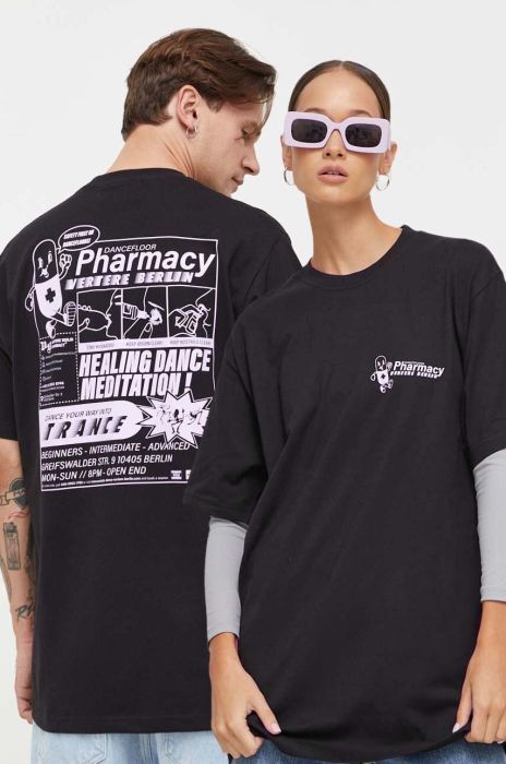 Бавовняна футболка Vertere Berlin колір чорний з принтом (3622761)