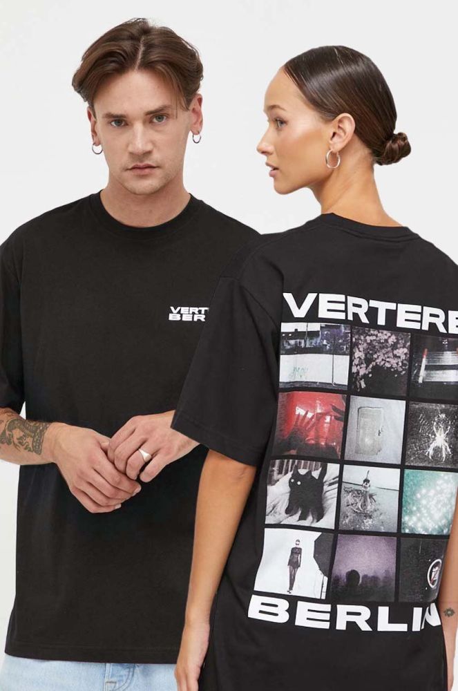 Бавовняна футболка Vertere Berlin колір чорний з принтом (3622765)