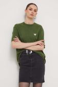 Бавовняна футболка Guess Originals колір зелений однотонний