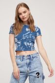 Футболка Guess Originals візерунок колір блакитний