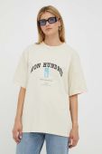 Бавовняна футболка Won Hundred колір бежевий з принтом