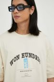 Бавовняна футболка Won Hundred колір бежевий з принтом