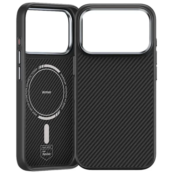 Протиударний карбоновий чохол Benks ArmorPro Case Built With Kevlar 600D Black для iPhone 18 Pro | 17 Pro (6948005929404) фото 2