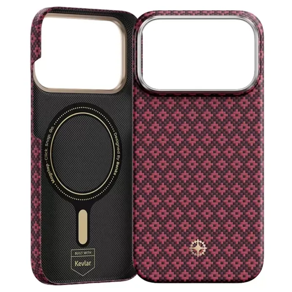 Карбоновий чохол Benks ArmorGrid Air Case Built With Kevlar Cherry Purple для iPhone 18 Pro Max | 17 Pro Max фото 2