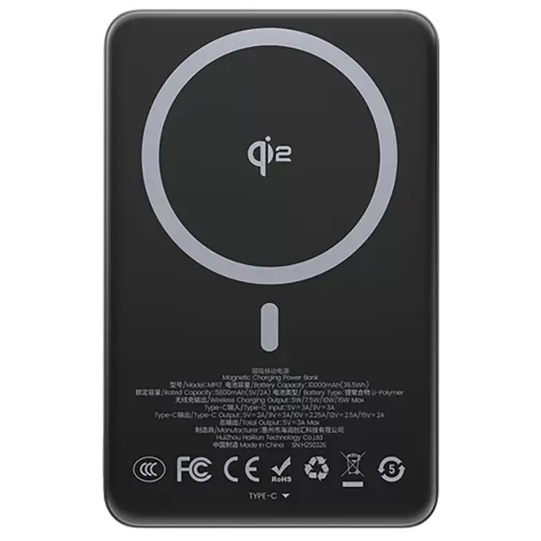 Повербанк Benks ArmorGo Qi2 Power Bank 10000mAh 600D Black фото 2