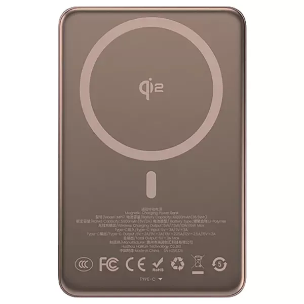 Повербанк Benks ArmorGo Qi2 Power Bank 10000mAh DawnLight Gold фото 2