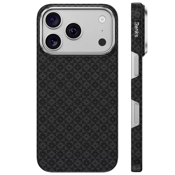Карбоновий чохол Benks ArmorGrid Air Case Built With Kevlar Obsidian Black для iPhone 18 Pro | 17 Pro