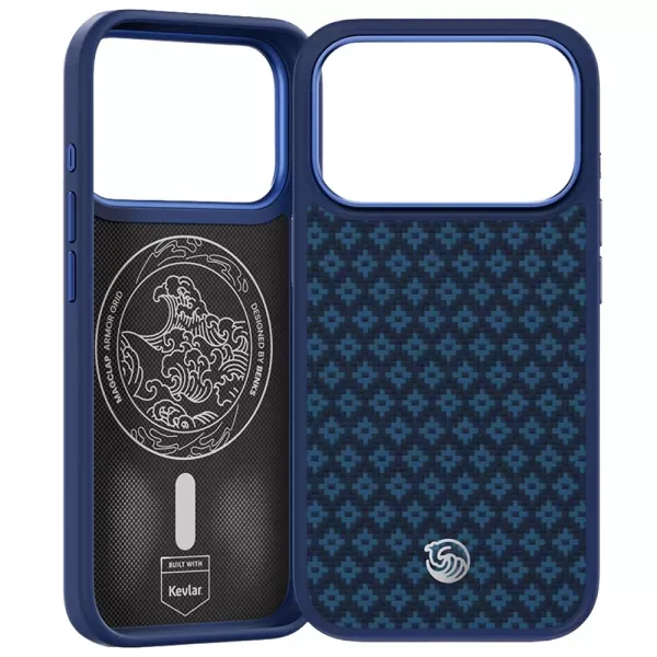 Карбоновий чохол Benks ArmorGrid Pro Case Built With Kevlar Beyond Blue для iPhone 18 Pro Max | 17 Pro Max фото 2