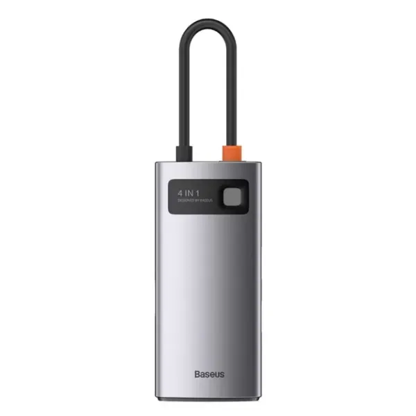 Адаптер Baseus Metal Gleam Series 4 в 1 Multifunctional Type-C HUB Docking Station Type-C to HDMI | USB3.0 | USB2.0 | PD Space Gray (CAHUB-CY0G) фото 2