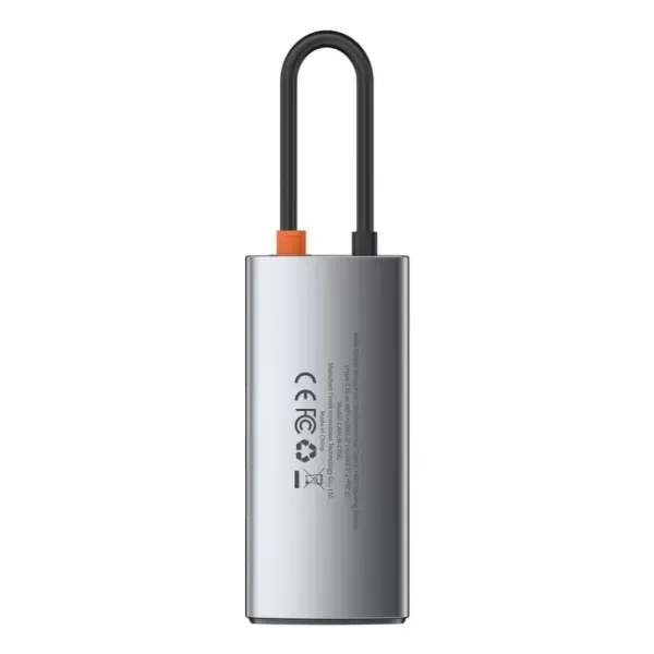 Адаптер Baseus Metal Gleam Series 4 в 1 Multifunctional Type-C HUB Docking Station Type-C to HDMI | USB3.0 | USB2.0 | PD Space Gray (CAHUB-CY0G) фото 3