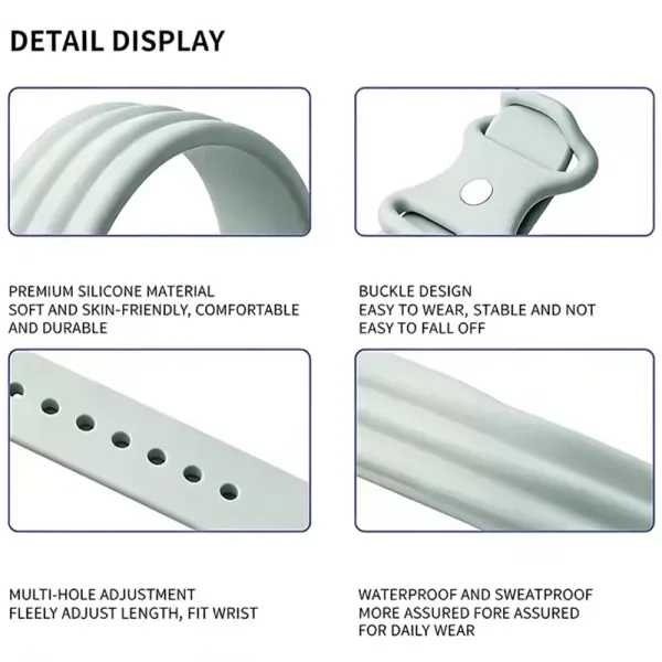 Ремінець CasePro Silicone Strap Gray для Google Fitbit Air фото 2