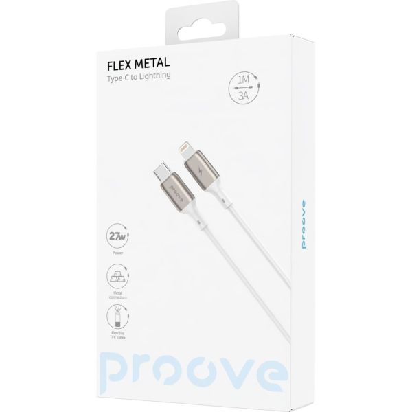 Кабель Proove Flex Metal USB-C to Lightning 27W 1m White (CCFM27002102) фото 2