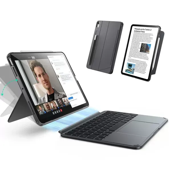 Чохол-клавіатура ESR Shift Keyboard Case (Detachable) Dark Gray для iPad 11” A16 (2025) | iPad 10.9” A14 (2022) фото 2