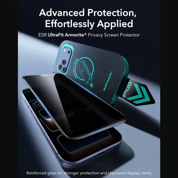 Захисне скло антишпигун ESR UltraFit Armorite Privacy Screen Protector 2шт. Clear для iPhone 18 Pro Max (1D98401) фото 3