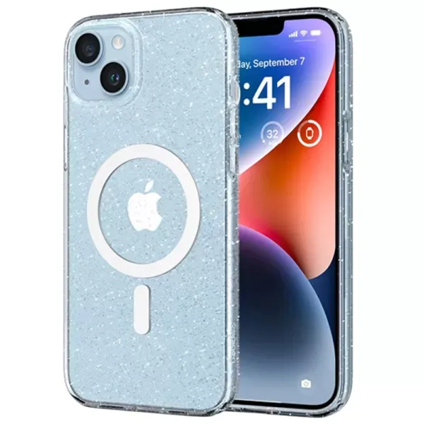 Чохол з блискітками Griply Glitter with MagSafe Transparent для iPhone 14 | 13 (15124)