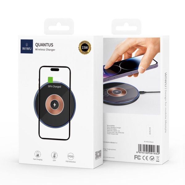 Бездротовий зарядний пристрій WiWU Starry 15W Transparent Black (Wi-W013) фото 3