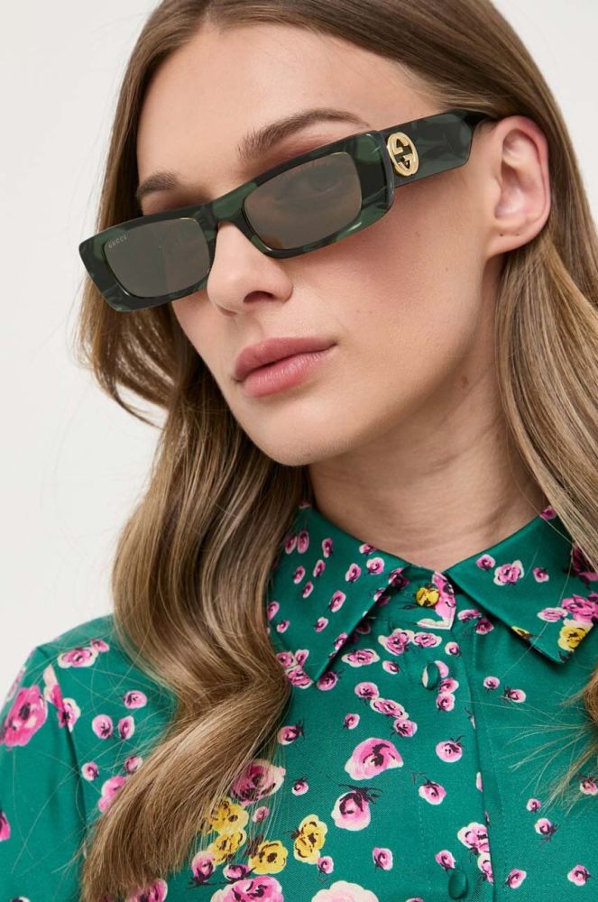 Сонцезахисні окуляри Gucci жіночі колір сірий (3321441)