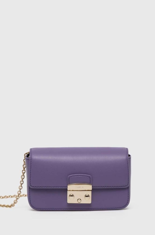 Шкіряна сумочка Furla колір фіолетовий (3445115)