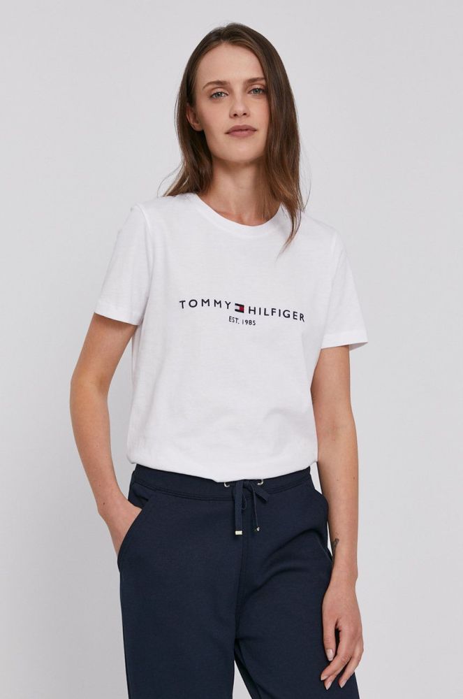 Бавовняна футболка Tommy Hilfiger колір білий (1526944)