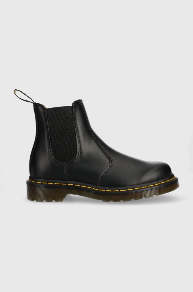 Шкіряні черевики Dr. Martens жіночі колір чорний на плоскому ходу 22227001-black