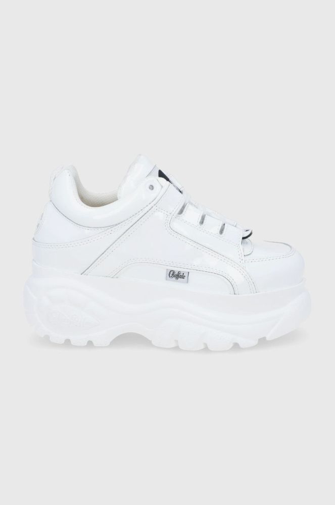 Шкіряні черевики Buffalo колір білий на платформі
