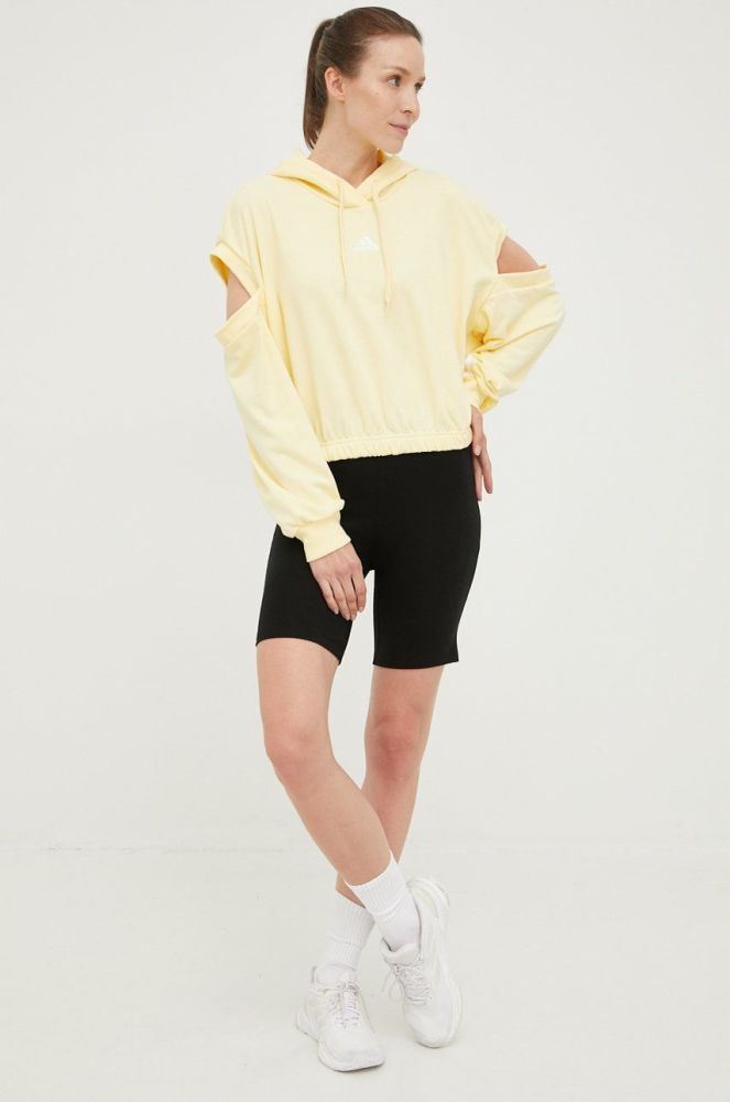 Кофта adidas жіноча колір жовтий однотонна