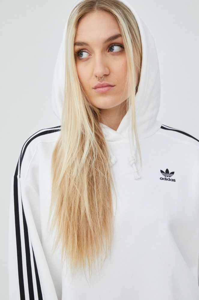 Кофта adidas Originals HN5884 жіноча колір білий з аплікацією HN5884-WHITE