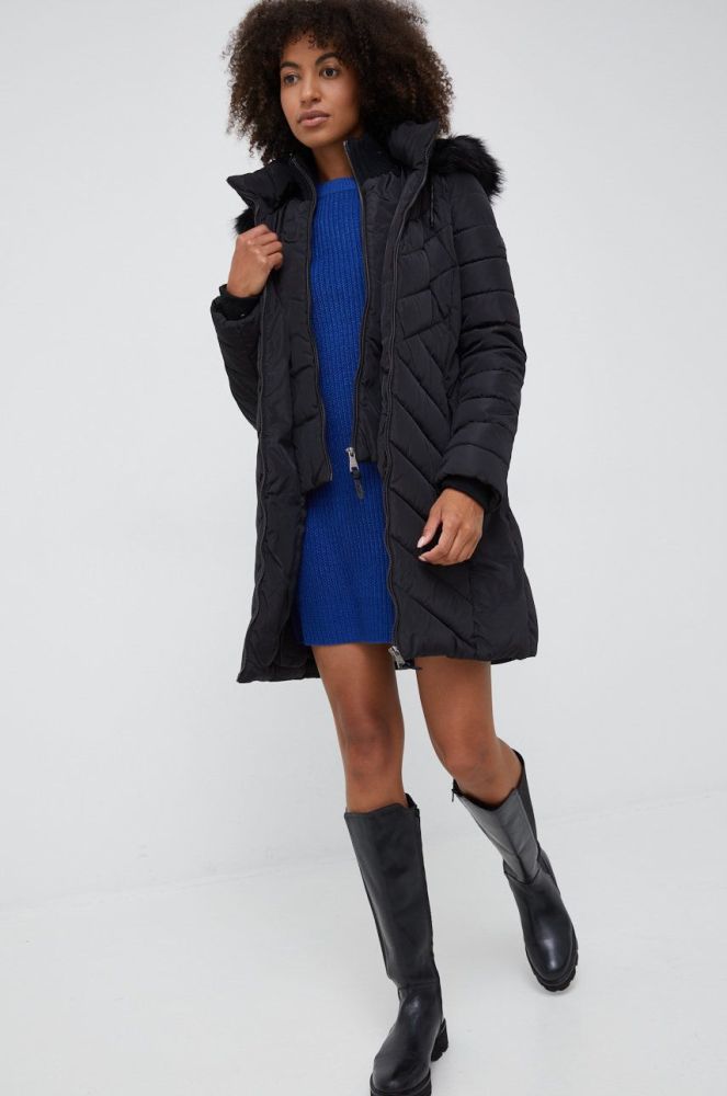 Куртка Dkny жіноча колір чорний зимова (2698158)