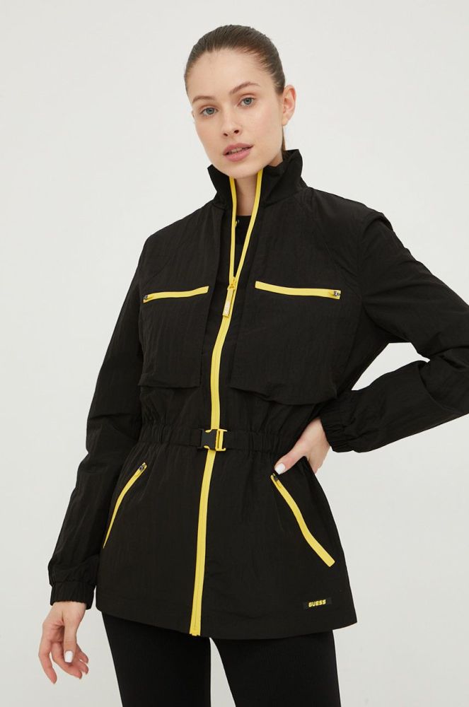 Куртка Guess жіноча колір чорний перехідна (2551999)
