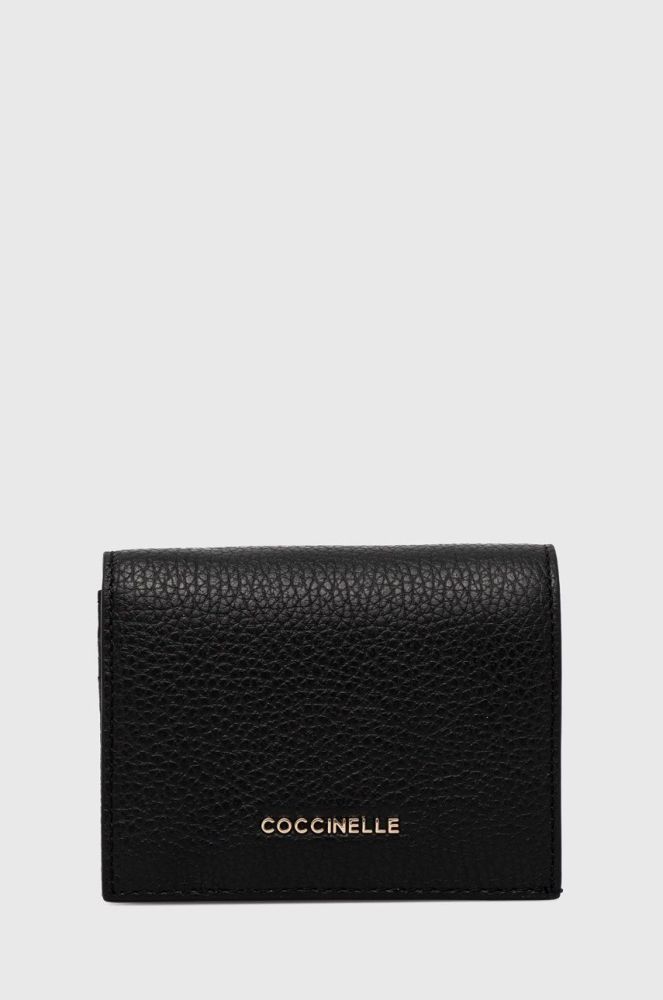 Шкіряний гаманець Coccinelle жіночий колір чорний (2555637)