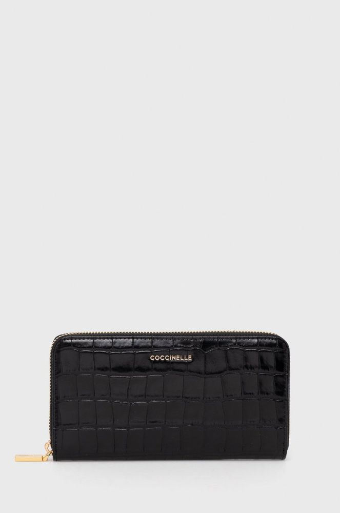 Шкіряний гаманець Coccinelle жіночий колір чорний (2726320)