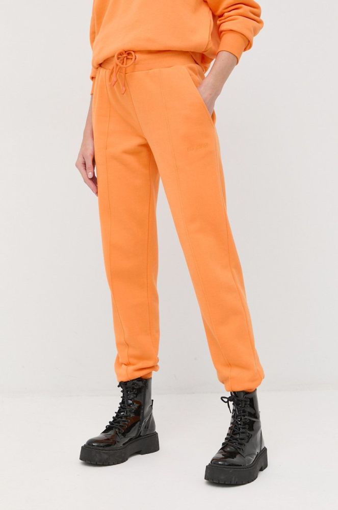 Бавовняні спортивні штани Patrizia Pepe жіночі колір помаранчевий однотонні
