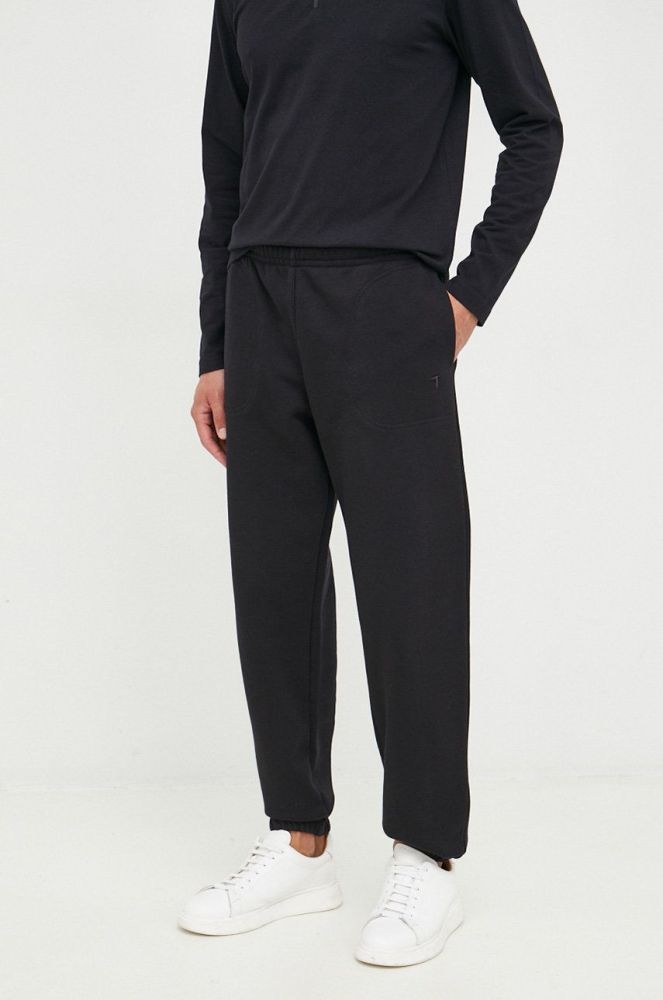 Бавовняні спортивні штани Trussardi чоловічі колір чорний меланж