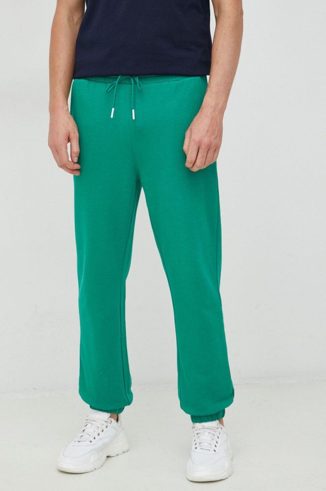 Бавовняні спортивні штани United Colors of Benetton чоловічі колір зелений з принтом