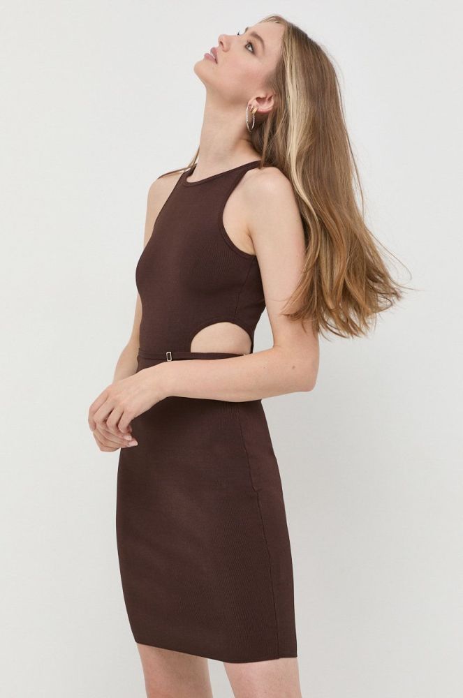 Сукня Guess колір коричневий mini облягаюча (2510176)