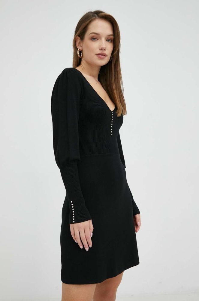 Сукня Morgan колір чорний mini облягаюча (2821660)
