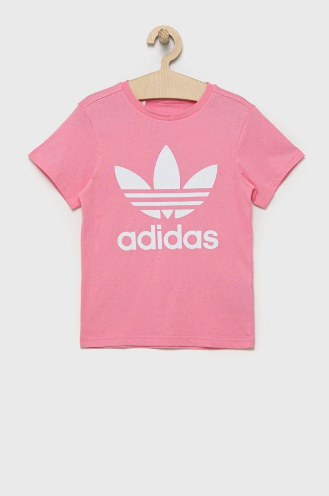 Дитяча бавовняна футболка adidas Originals колір рожевий (2627470)