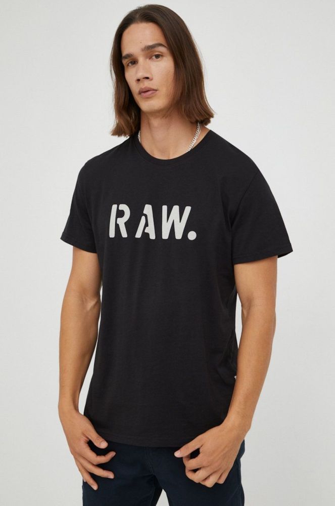 Бавовняна футболка G-Star Raw колір білий з принтом (2556504)