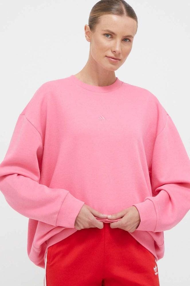 Кофта adidas жіноча колір рожевий однотонна (3506455)